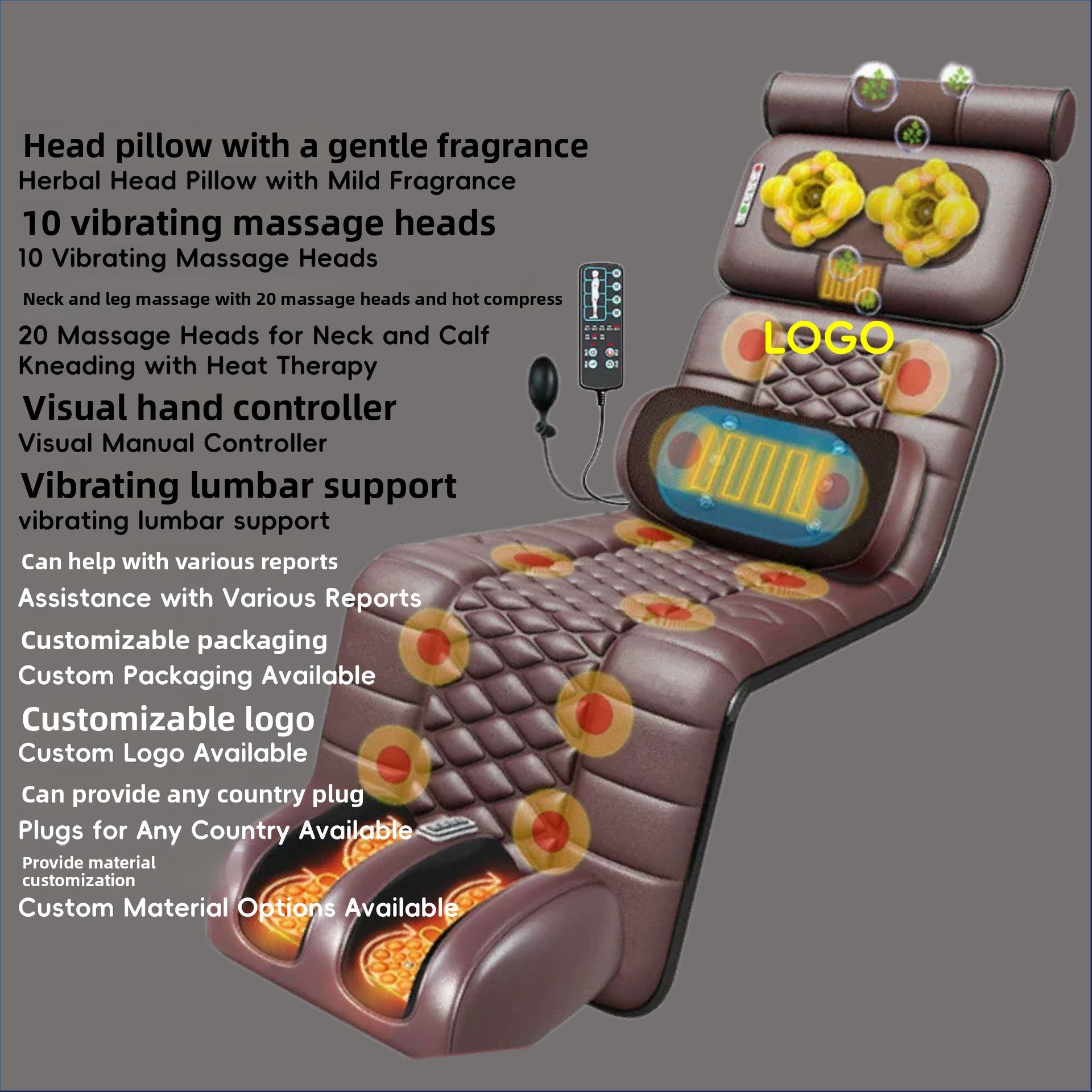 Back and waist massage mattress